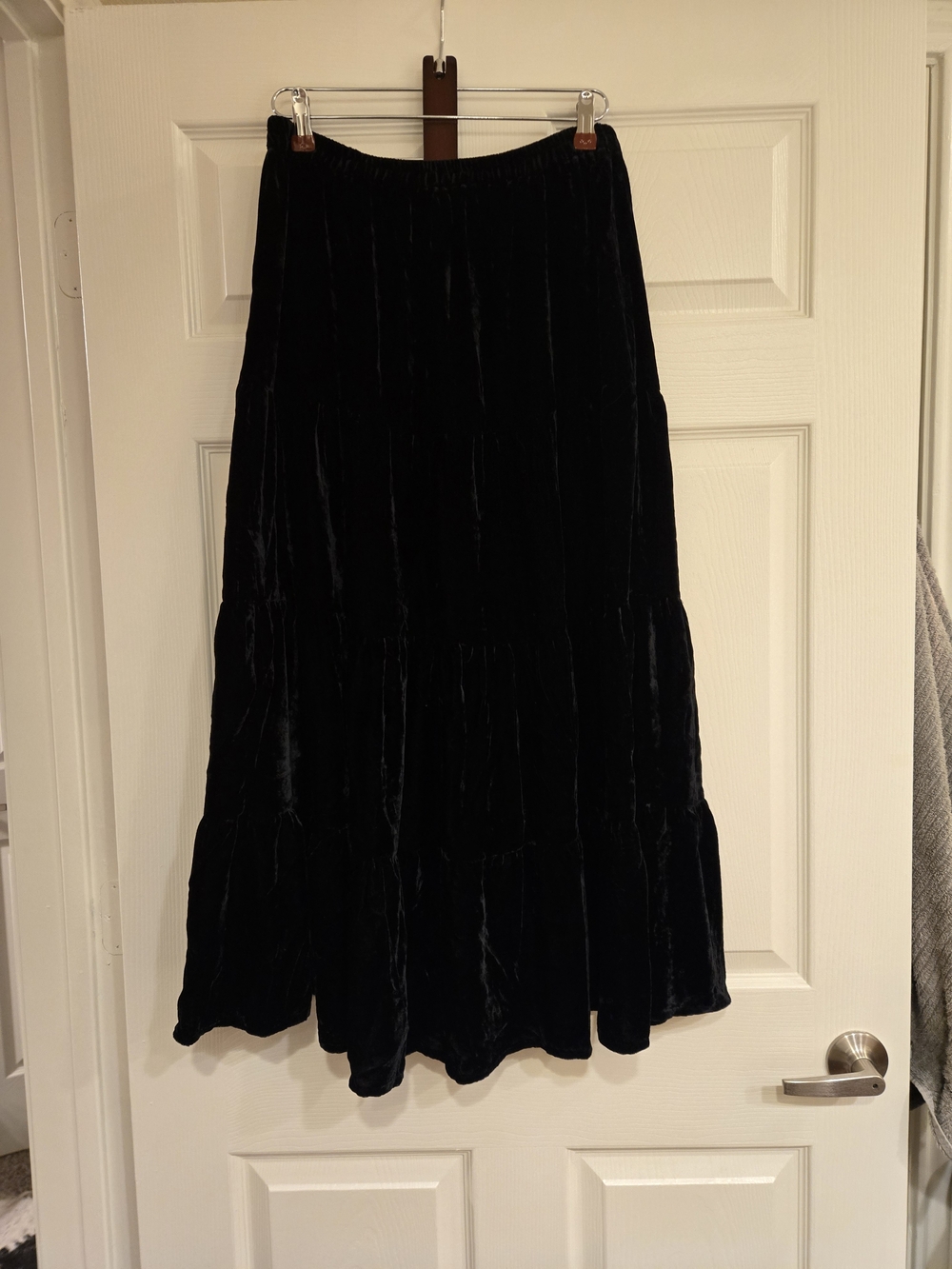 White Stag Black Velvet Tiered Maxi Skirt - Picture 3 of 5